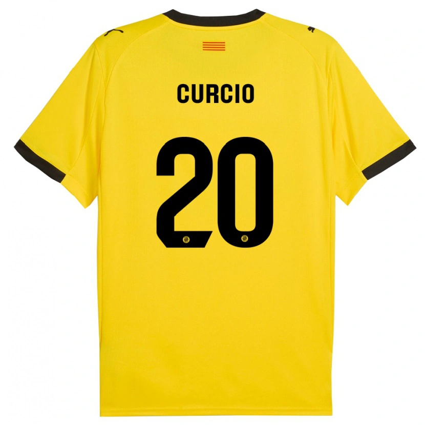 Danxen Niño Camiseta Daniel Curcio #20 Amarillo Negro 2ª Equipación 2025/26 La Camisa