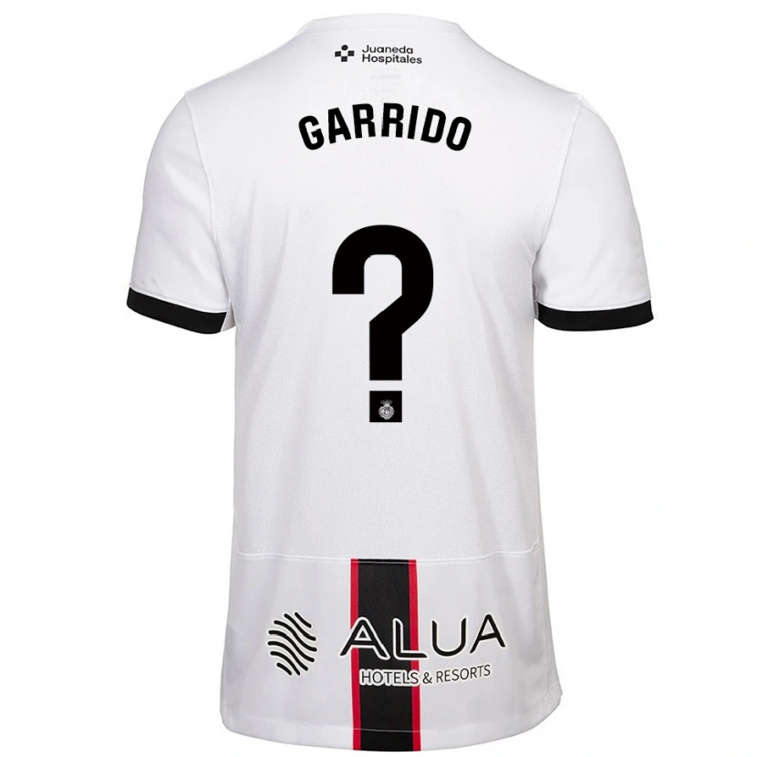 Danxen Niño Camiseta Adrián Garrido #0 Blanco Negro 2ª Equipación 2025/26 La Camisa