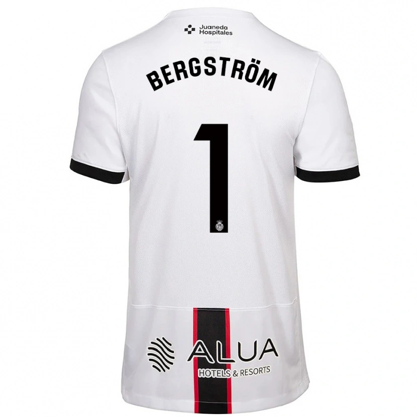 Danxen Niño Camiseta Lucas Bergström #1 Blanco Negro 2ª Equipación 2025/26 La Camisa