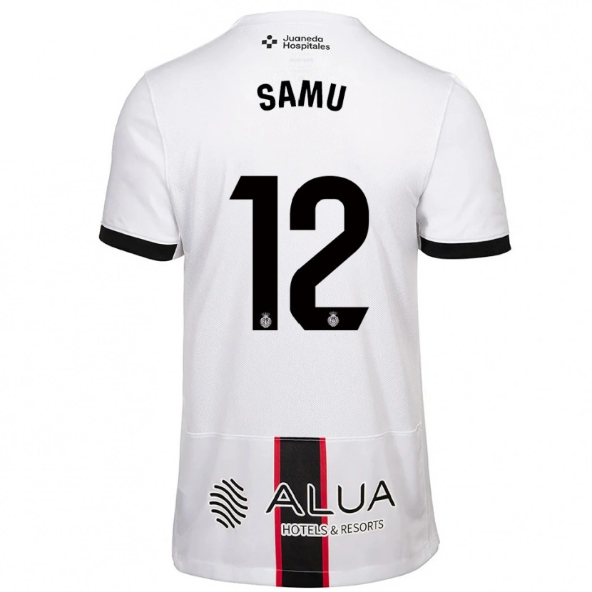 Danxen Niño Camiseta Samú Costa #12 Blanco Negro 2ª Equipación 2025/26 La Camisa