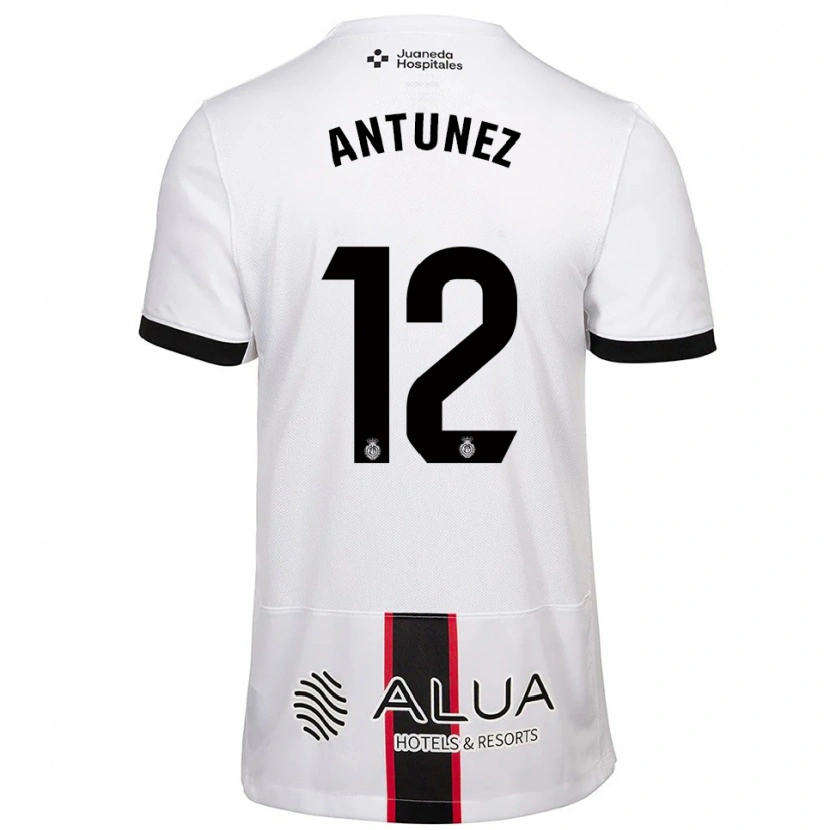 Danxen Niño Camiseta Yahir Antúnez #12 Blanco Negro 2ª Equipación 2025/26 La Camisa