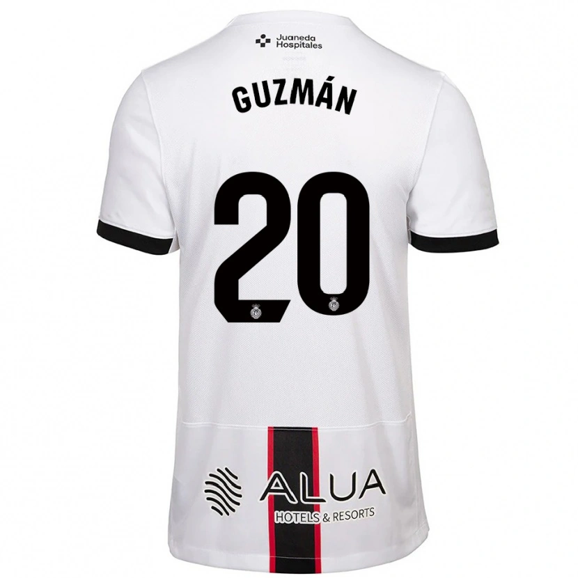 Danxen Niño Camiseta Samuel Guzmán #20 Blanco Negro 2ª Equipación 2025/26 La Camisa