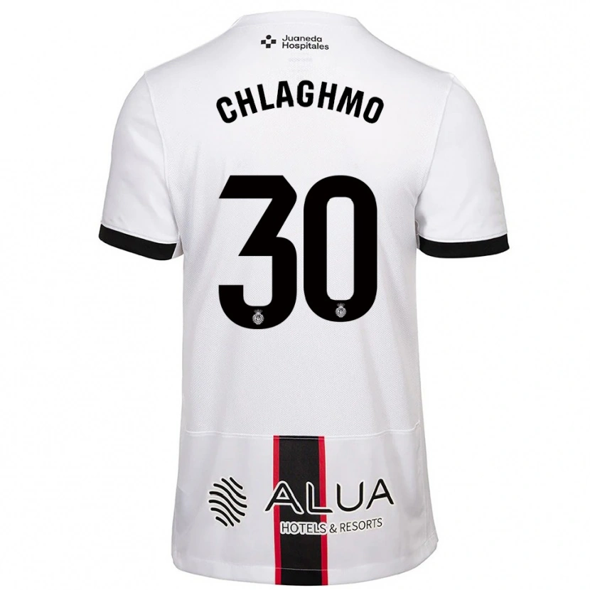 Danxen Niño Camiseta Saifdine Chlaghmo #30 Blanco Negro 2ª Equipación 2025/26 La Camisa