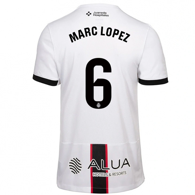 Danxen Niño Camiseta Marc López #6 Blanco Negro 2ª Equipación 2025/26 La Camisa