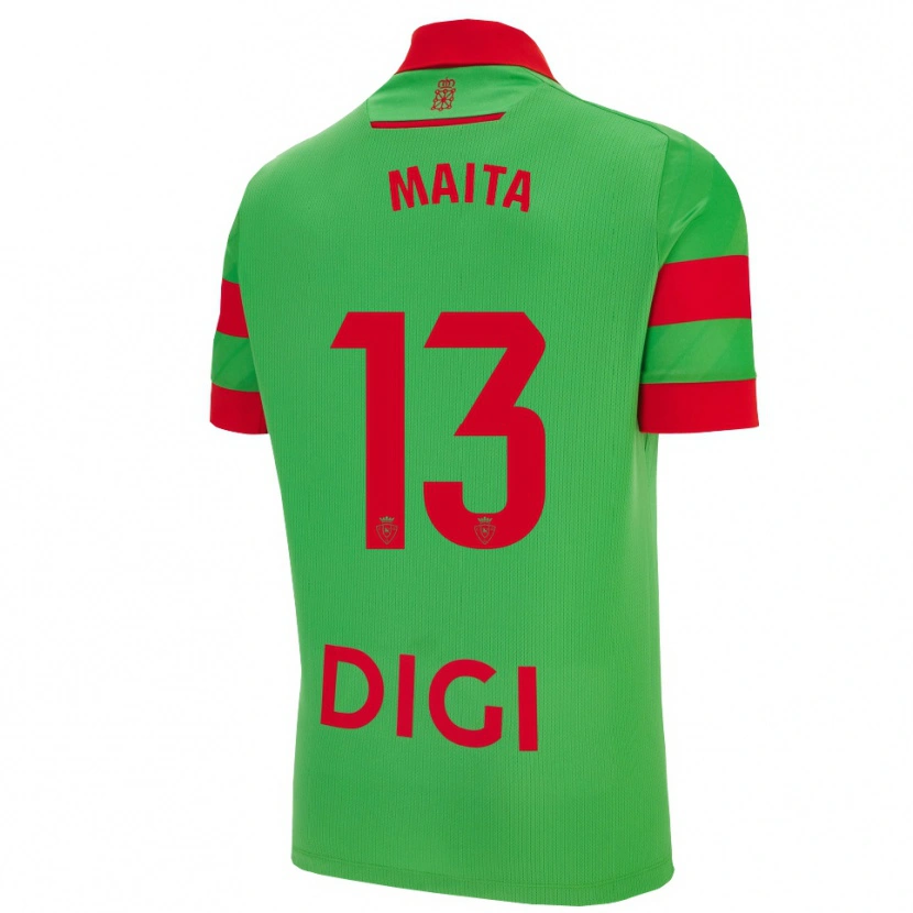 Danxen Niño Camiseta Maitane Zalba Irañeta #13 Verde Rojo 2ª Equipación 2025/26 La Camisa
