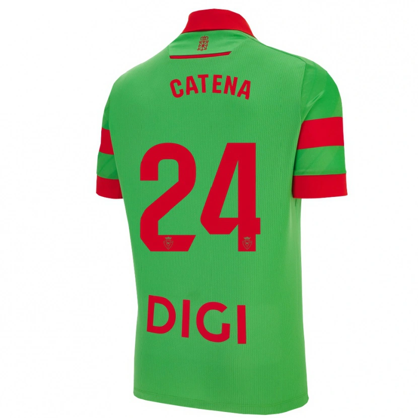Danxen Niño Camiseta Alejandro Catena #24 Verde Rojo 2ª Equipación 2025/26 La Camisa
