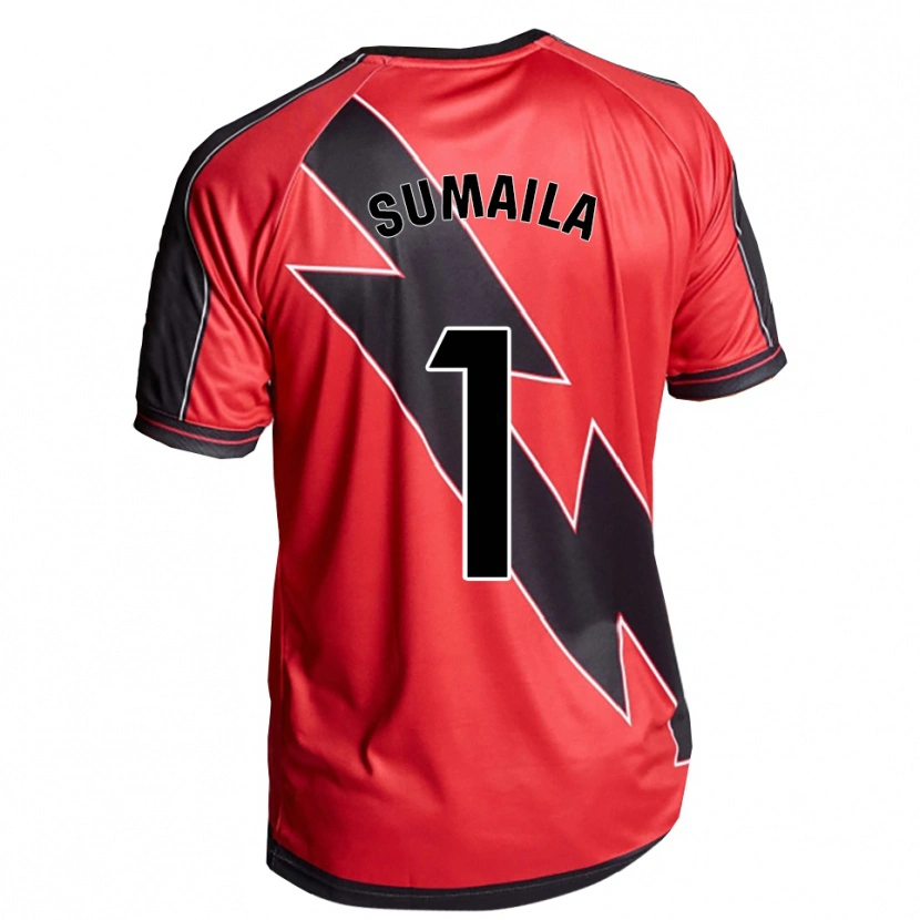Danxen Niño Camiseta Sherifatu Sumaila #1 Rojo Negro 2ª Equipación 2025/26 La Camisa