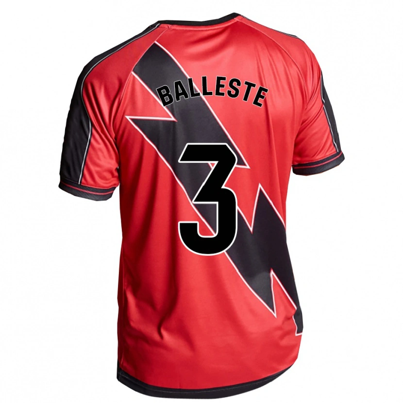 Danxen Niño Camiseta Laia Ballesté #3 Rojo Negro 2ª Equipación 2025/26 La Camisa