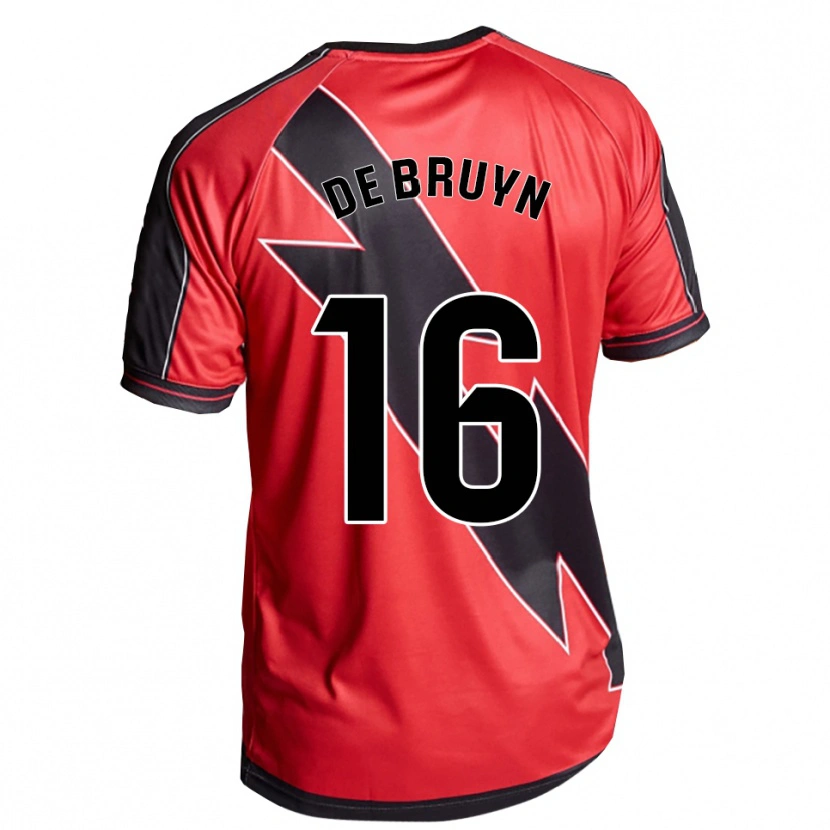 Danxen Niño Camiseta Glenn De Bruyn #16 Rojo Negro 2ª Equipación 2025/26 La Camisa