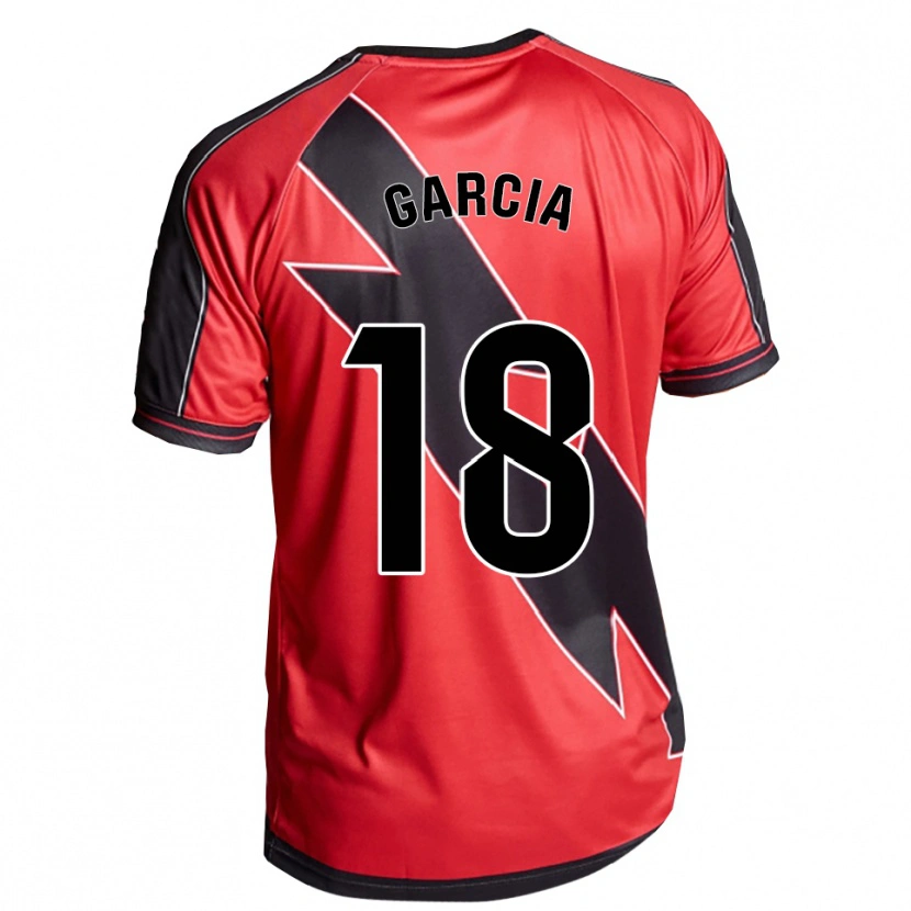 Danxen Niño Camiseta Álvaro García #18 Rojo Negro 2ª Equipación 2025/26 La Camisa