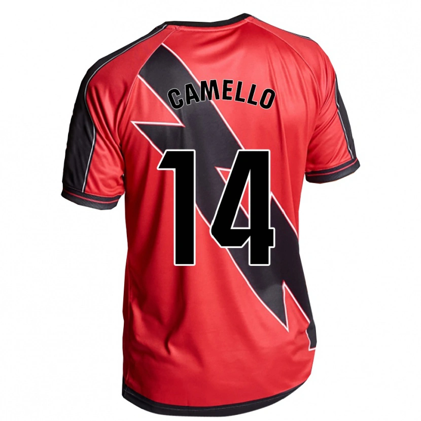 Danxen Niño Camiseta Sergio Camello #14 Rojo Negro 2ª Equipación 2025/26 La Camisa