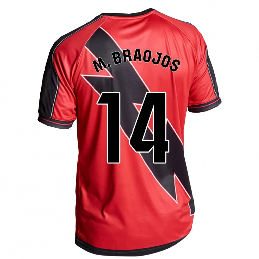 Danxen Niño Camiseta Mónica Braojos Pérez #14 Rojo Negro 2ª Equipación 2025/26 La Camisa