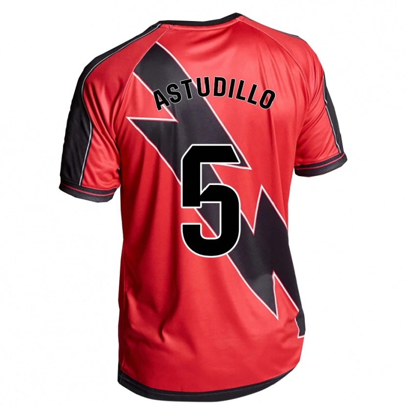 Danxen Niño Camiseta Maikerlin Astudillo #5 Rojo Negro 2ª Equipación 2025/26 La Camisa