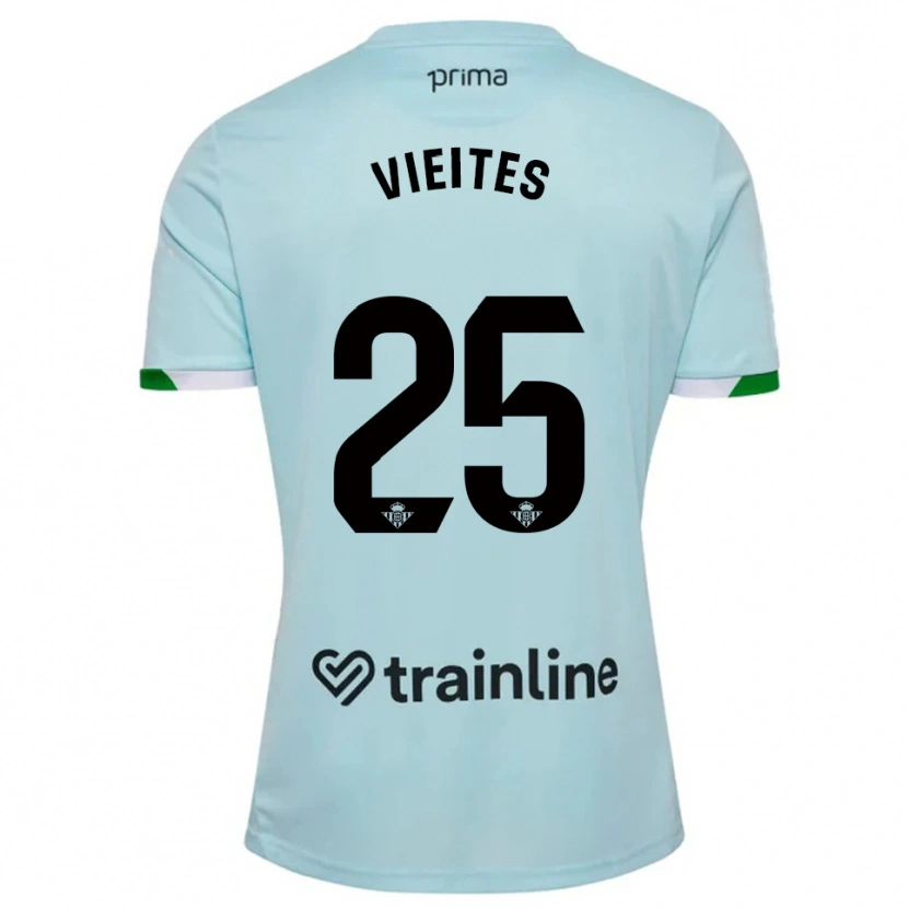 Danxen Niño Camiseta Fran Vieites #25 Celeste Verde 2ª Equipación 2025/26 La Camisa