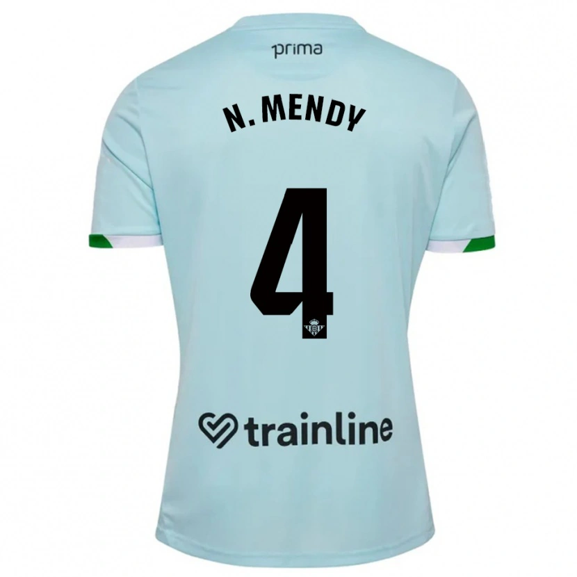 Danxen Niño Camiseta Nobel Mendy #4 Celeste Verde 2ª Equipación 2025/26 La Camisa
