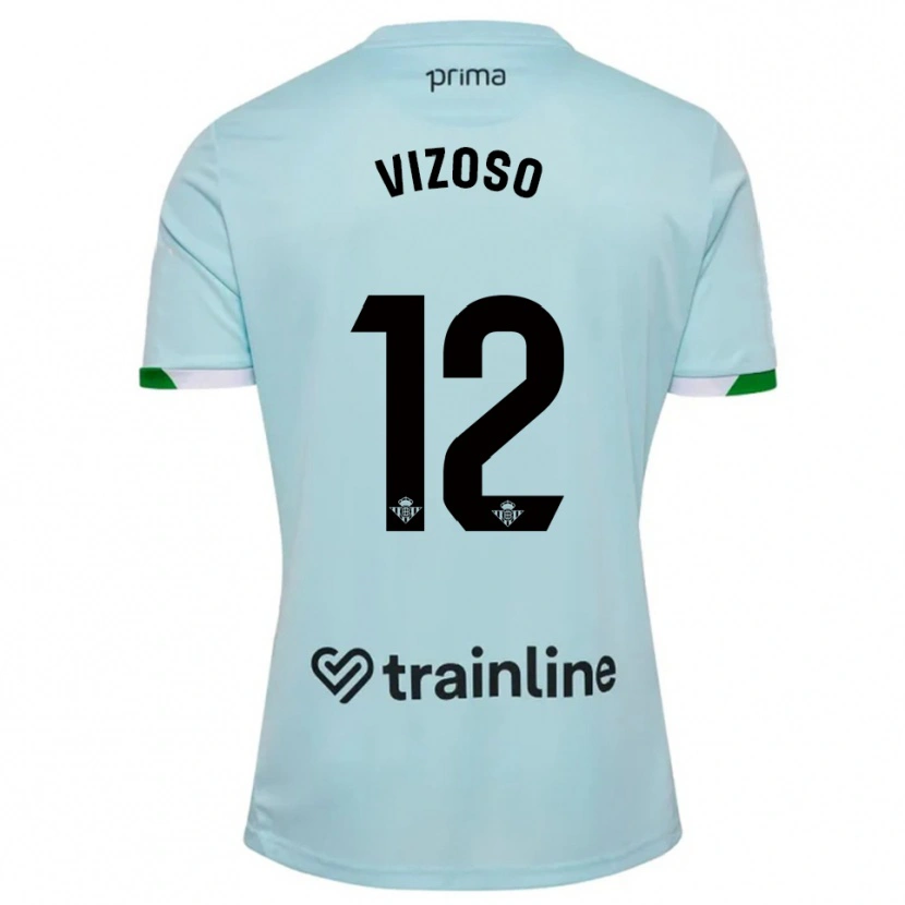 Danxen Niño Camiseta Paula Vizoso Prieto #12 Celeste Verde 2ª Equipación 2025/26 La Camisa