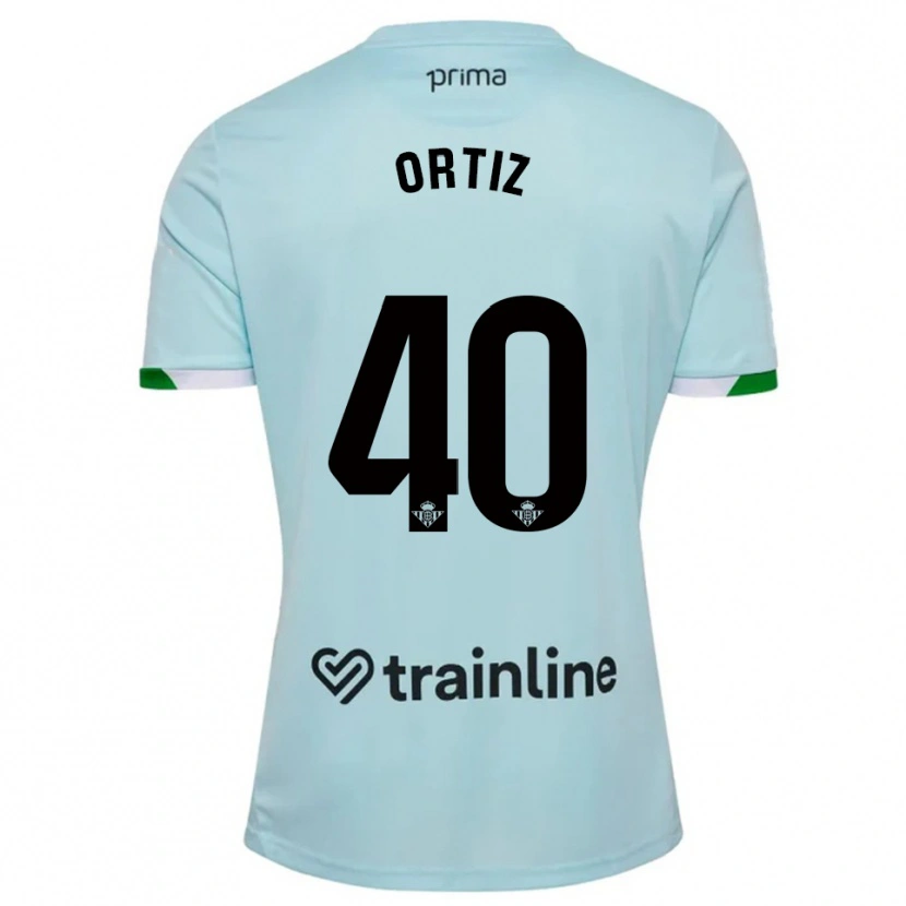 Danxen Niño Camiseta Ángel Ortiz #40 Celeste Verde 2ª Equipación 2025/26 La Camisa