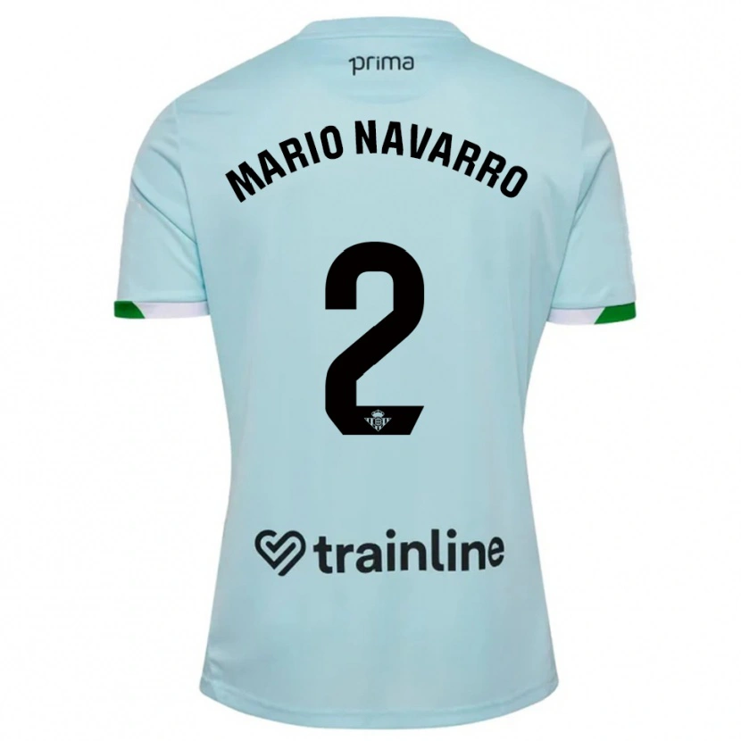 Danxen Niño Camiseta Mario Navarro #2 Celeste Verde 2ª Equipación 2025/26 La Camisa