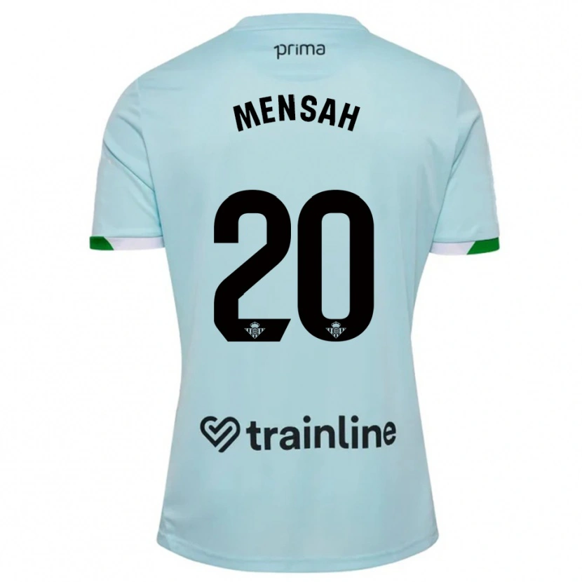 Danxen Niño Camiseta Mawuli Mensah #20 Celeste Verde 2ª Equipación 2025/26 La Camisa