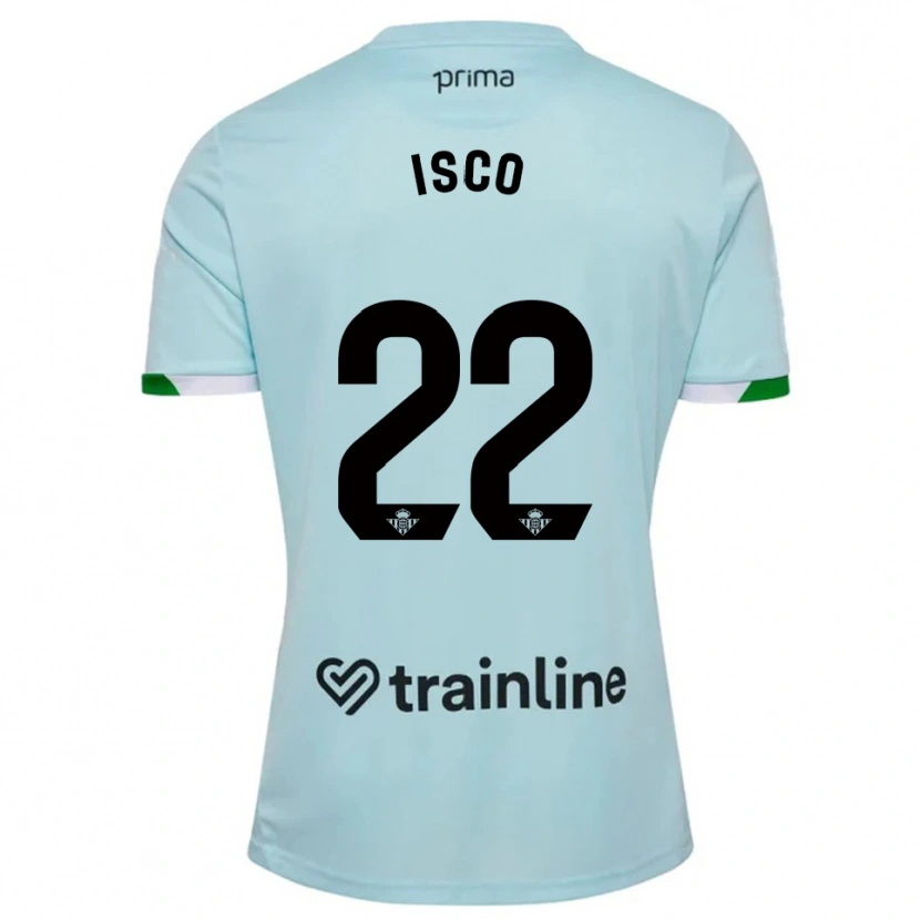 Danxen Niño Camiseta Isco #22 Celeste Verde 2ª Equipación 2025/26 La Camisa