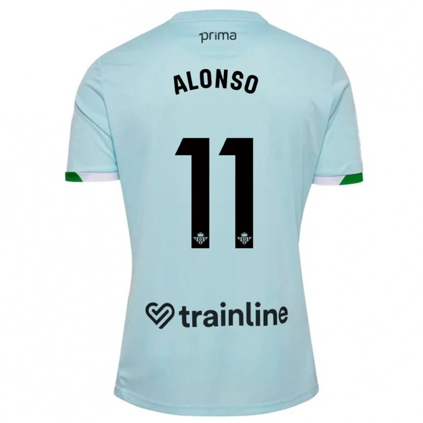 Danxen Niño Camiseta Borja Alonso #11 Celeste Verde 2ª Equipación 2025/26 La Camisa