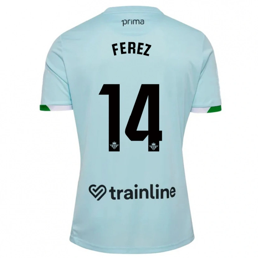 Danxen Niño Camiseta Carolina Férez #14 Celeste Verde 2ª Equipación 2025/26 La Camisa