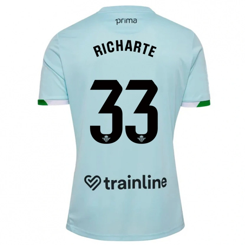 Danxen Niño Camiseta Rubén Richarte #33 Celeste Verde 2ª Equipación 2025/26 La Camisa