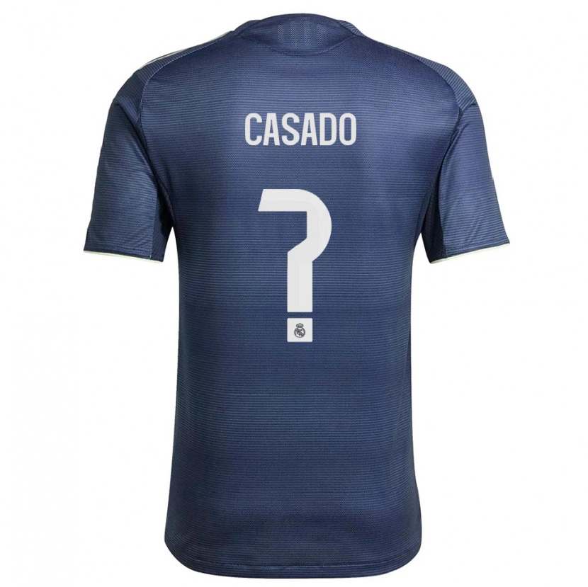 Danxen Niño Camiseta Juan Casado #0 Azul Marino Plata 2ª Equipación 2025/26 La Camisa