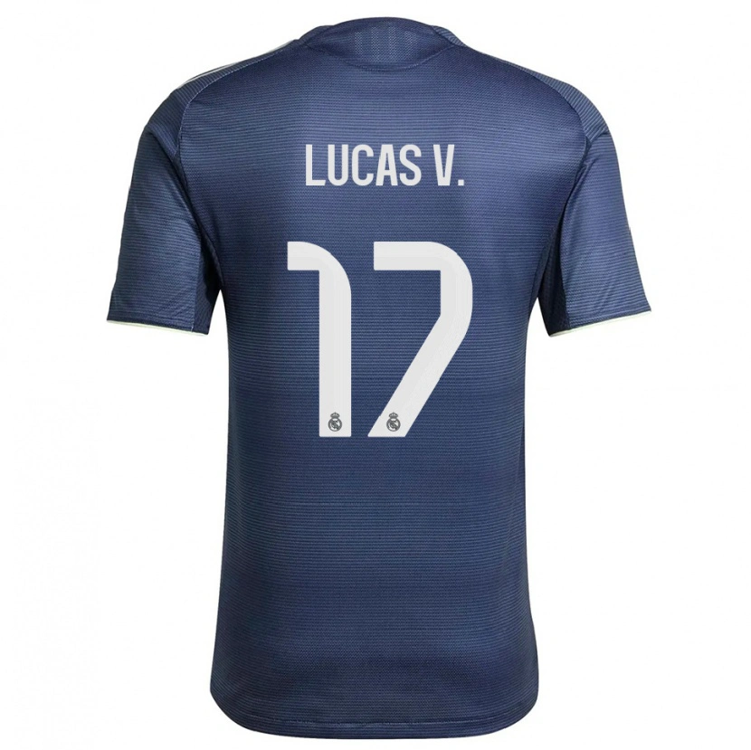 Danxen Niño Camiseta Lucas Vazquez #17 Azul Marino Plata 2ª Equipación 2025/26 La Camisa