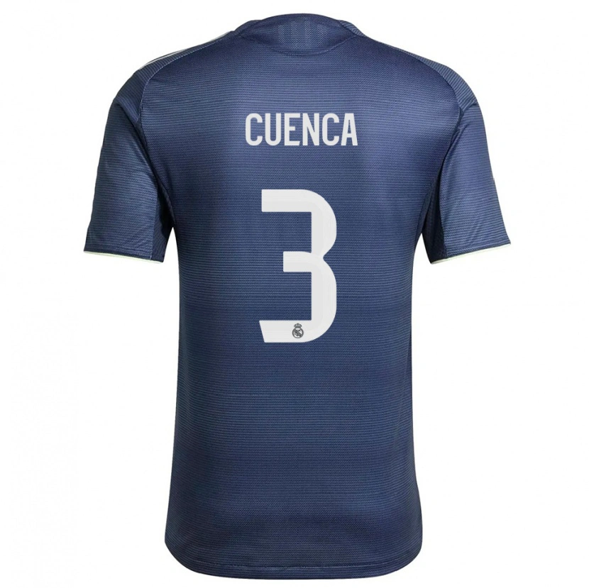 Danxen Niño Camiseta David Cuenca #3 Azul Marino Plata 2ª Equipación 2025/26 La Camisa