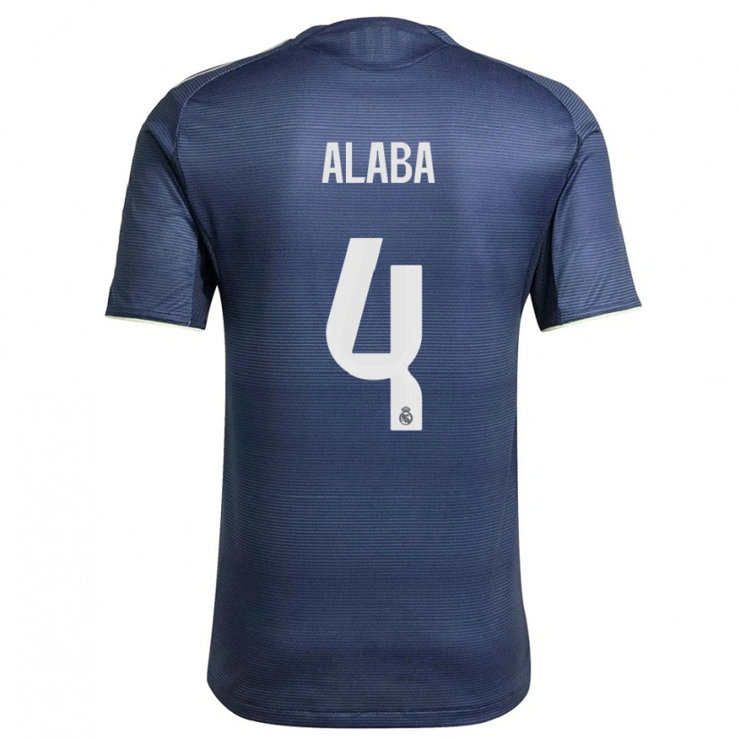 Danxen Niño Camiseta David Alaba #4 Azul Marino Plata 2ª Equipación 2025/26 La Camisa