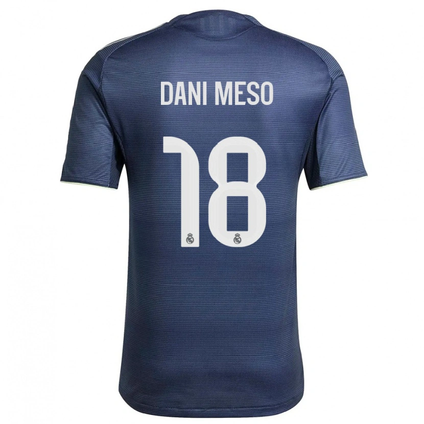 Danxen Niño Camiseta Dani Meso #18 Azul Marino Plata 2ª Equipación 2025/26 La Camisa