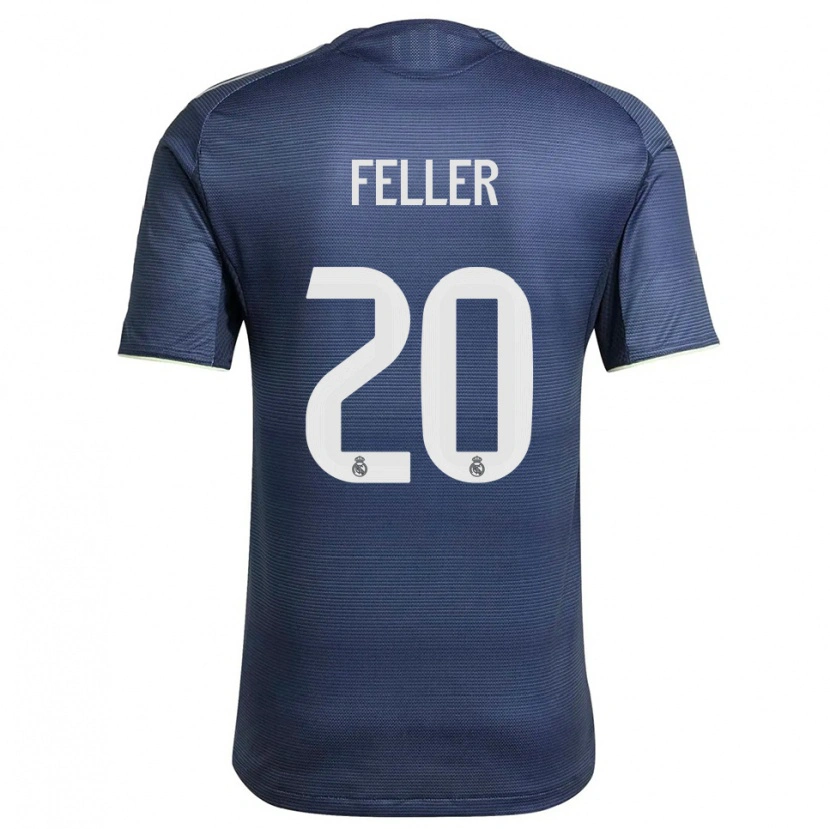 Danxen Niño Camiseta Naomie Feller #20 Azul Marino Plata 2ª Equipación 2025/26 La Camisa