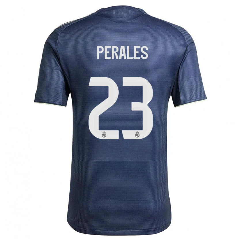 Danxen Niño Camiseta Miguel Perales #23 Azul Marino Plata 2ª Equipación 2025/26 La Camisa