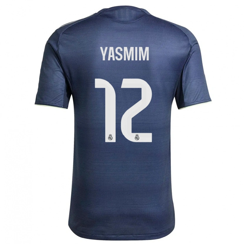 Danxen Niño Camiseta Yasmim Assis Ribeiro #12 Azul Marino Plata 2ª Equipación 2025/26 La Camisa