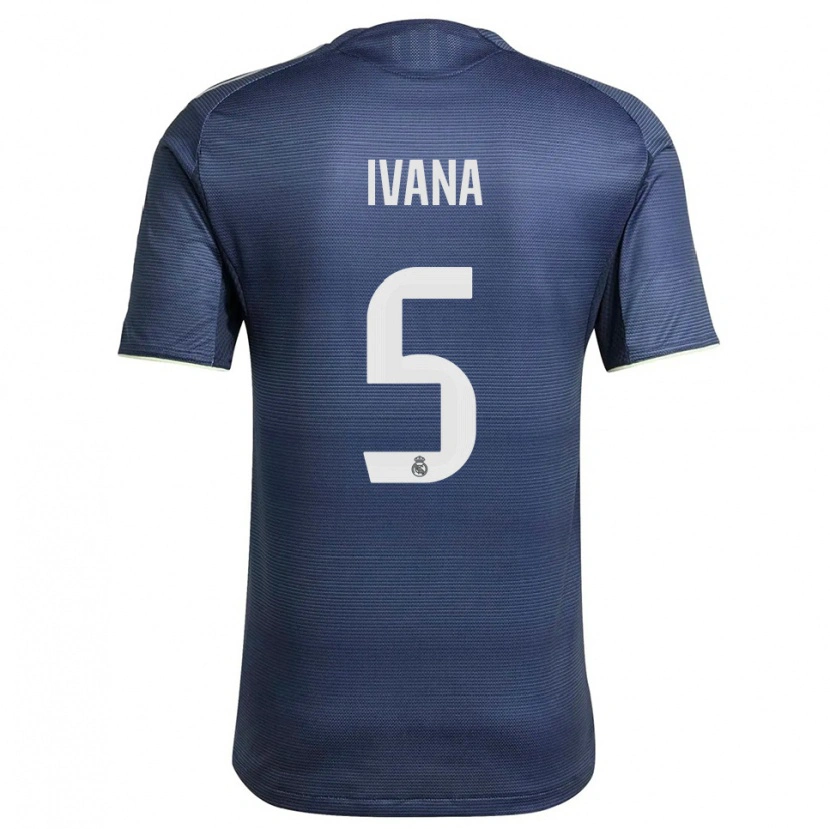 Danxen Niño Camiseta Ivana Andres #5 Azul Marino Plata 2ª Equipación 2025/26 La Camisa