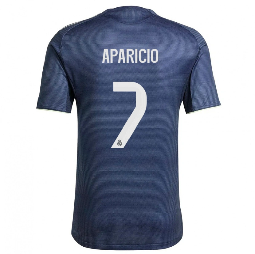 Danxen Niño Camiseta Esteban Aparicio #7 Azul Marino Plata 2ª Equipación 2025/26 La Camisa