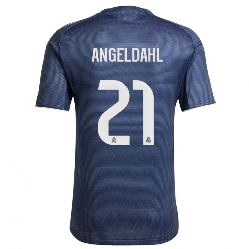 Danxen Niño Camiseta Filippa Angeldahl #21 Azul Marino Plata 2ª Equipación 2025/26 La Camisa