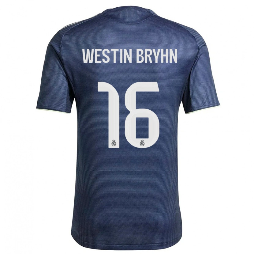 Danxen Niño Camiseta Leon Westin Bryhn #16 Azul Marino Plata 2ª Equipación 2025/26 La Camisa