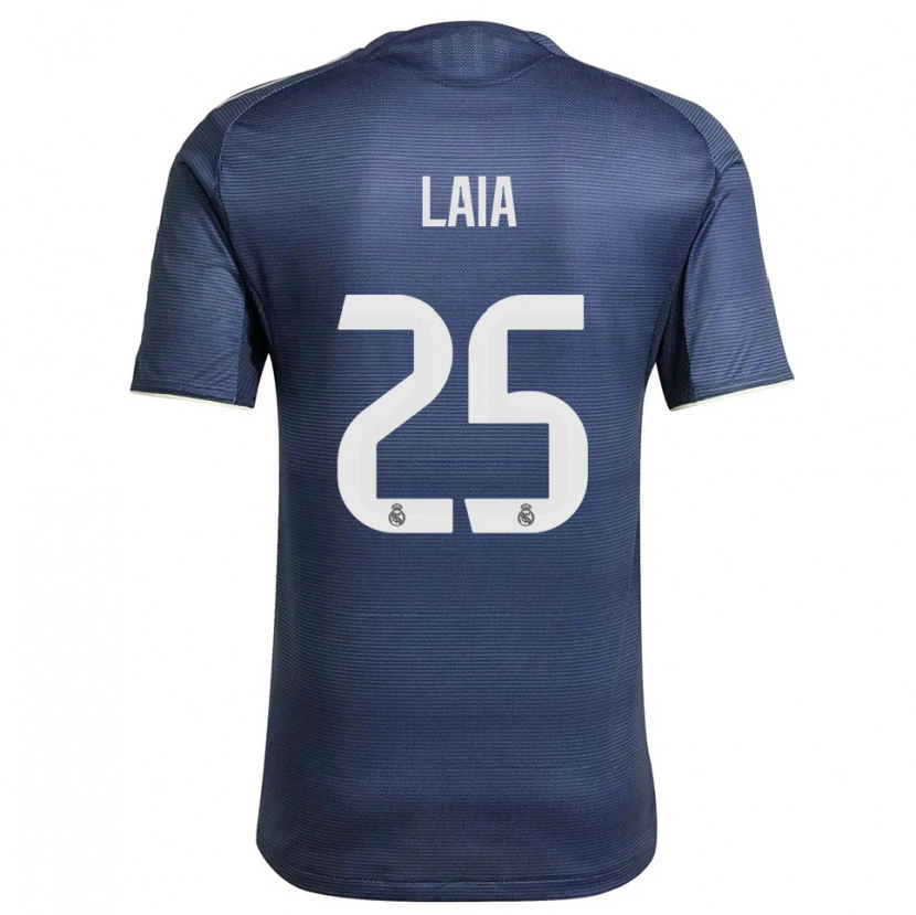 Danxen Niño Camiseta Laia López De La Morena #25 Azul Marino Plata 2ª Equipación 2025/26 La Camisa