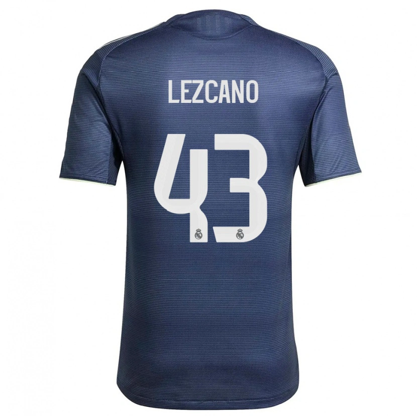 Danxen Niño Camiseta Álvaro Lezcano #43 Azul Marino Plata 2ª Equipación 2025/26 La Camisa