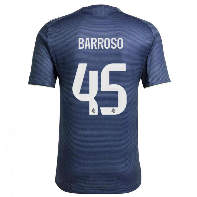 Danxen Niño Camiseta Jaime Barroso #45 Azul Marino Plata 2ª Equipación 2025/26 La Camisa