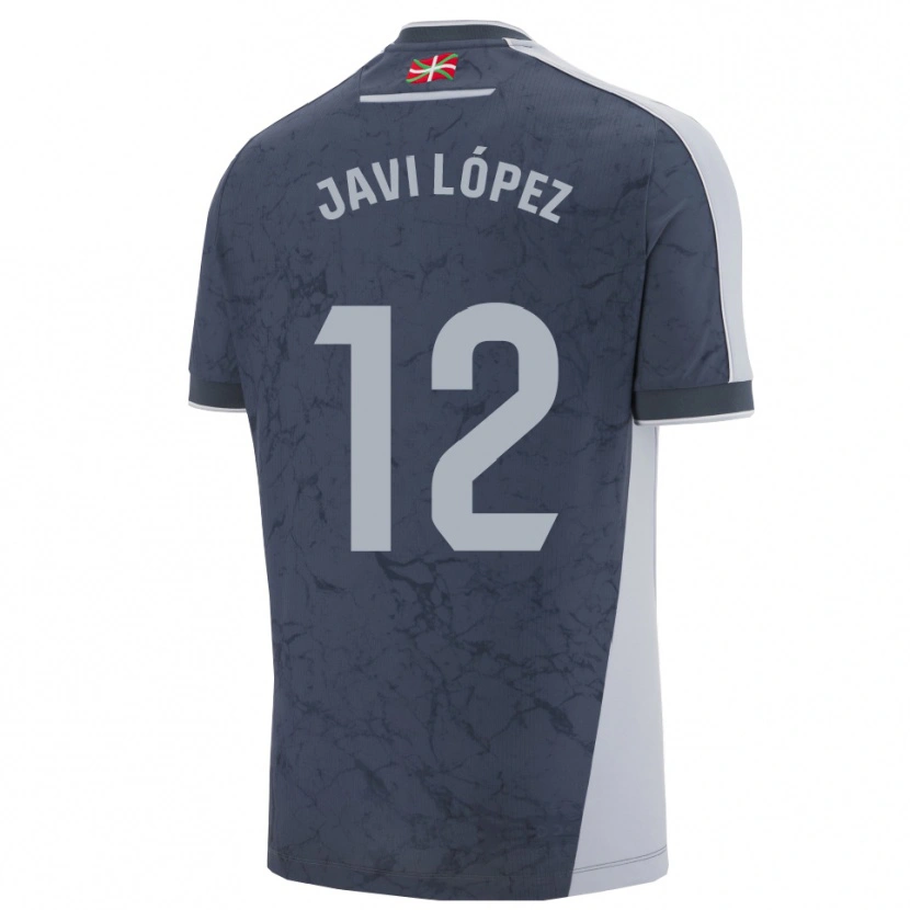 Danxen Niño Camiseta Javi López #12 Azul Oscuro Blanco 2ª Equipación 2025/26 La Camisa