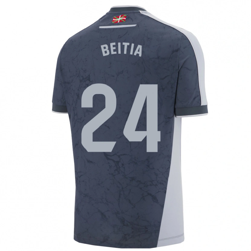 Danxen Niño Camiseta Luken Beitia #24 Azul Oscuro Blanco 2ª Equipación 2025/26 La Camisa