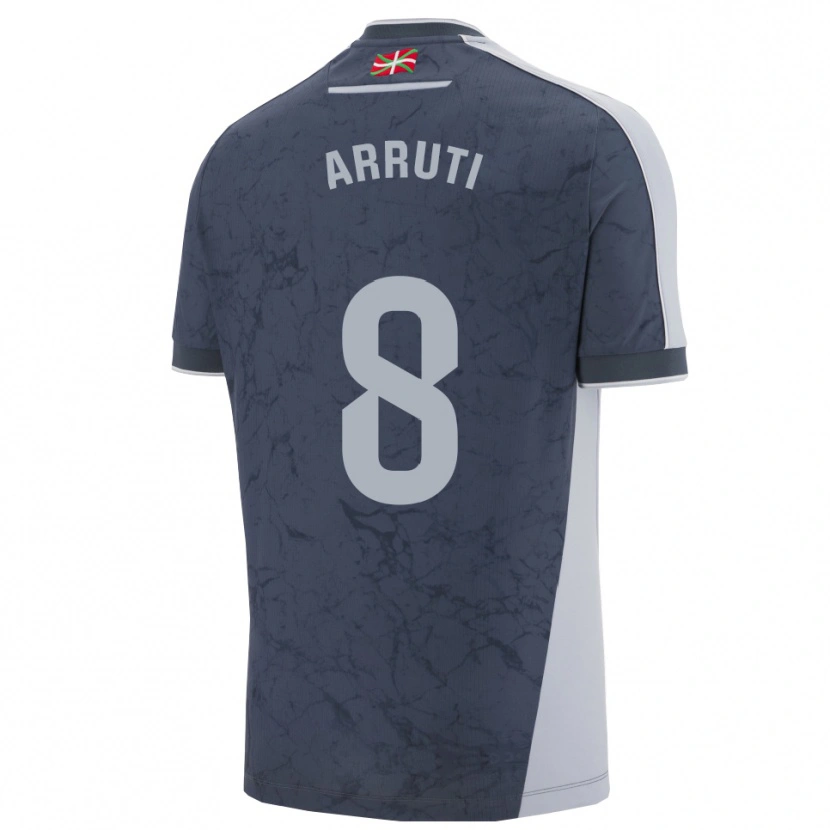 Danxen Niño Camiseta Martín Arruti #8 Azul Oscuro Blanco 2ª Equipación 2025/26 La Camisa