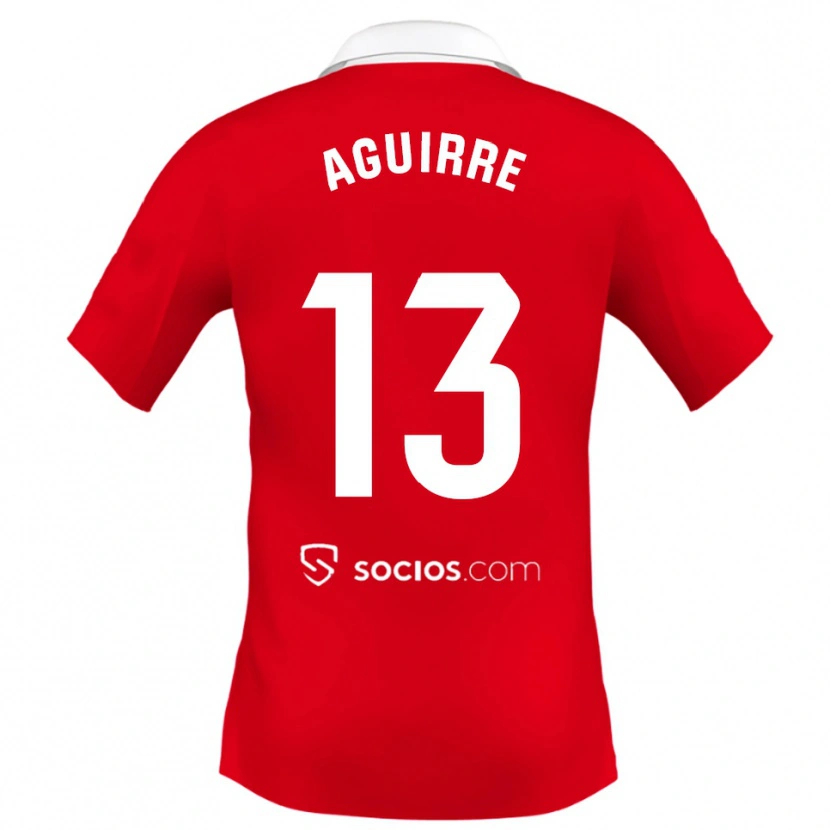 Danxen Niño Camiseta Yolanda Aguirre #13 Rojo Blanco Gris 2ª Equipación 2025/26 La Camisa