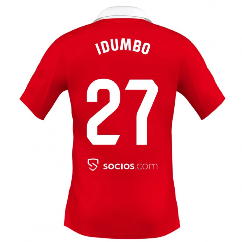 Danxen Niño Camiseta Stanis Idumbo #27 Rojo Blanco Gris 2ª Equipación 2025/26 La Camisa