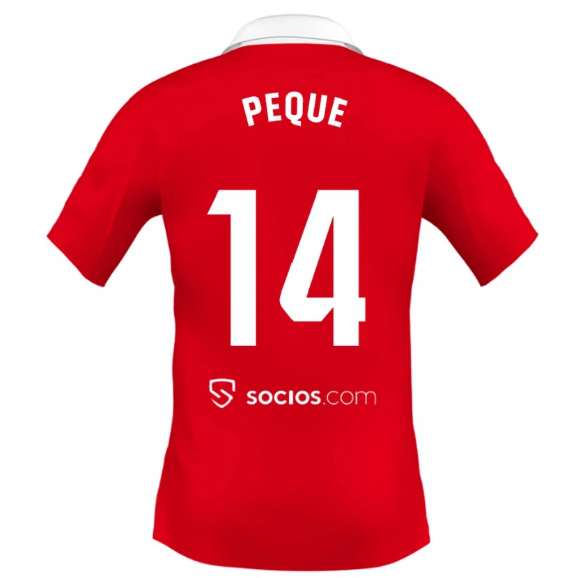 Danxen Niño Camiseta Peque Fernández #14 Rojo Blanco Gris 2ª Equipación 2025/26 La Camisa