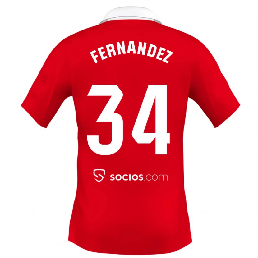 Danxen Niño Camiseta Marc Fernández #34 Rojo Blanco Gris 2ª Equipación 2025/26 La Camisa