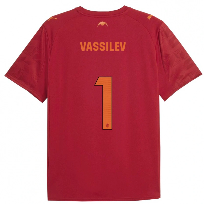 Danxen Niño Camiseta David Vassilev #1 Rojo Naranja 2ª Equipación 2025/26 La Camisa